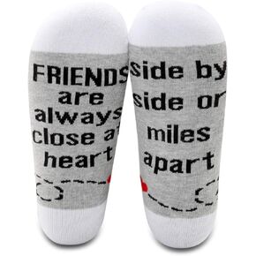 MBMSO 2 Pairs Best Friend Socks Gifts Long Distance Friendship Gifts for Besties