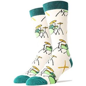 ooohyeah Men's Novelty Crew Socks, Music Lover Music Band Fun Socks, Funny Crazy Cool Socks