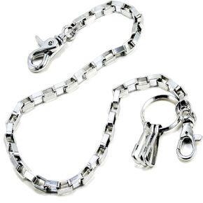 DoubleK Square Strong Biker Key Jean Wallet Chain (20"/30") SLV & BLK CS21MLT