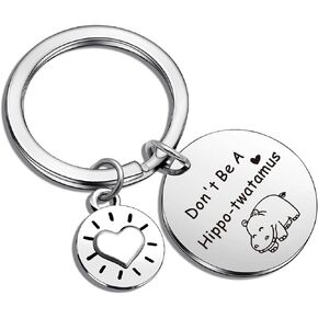 Nothers ASANHAO Hippo Lover Keychain Hippo Keychain Hippopotamus Lover Keychain Hippopotamus Jewelry Hippo Charm Keychain Hippopotamus Keychain