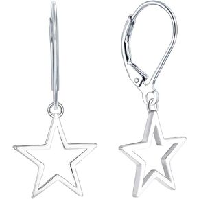 JO WISDOM Women Star Earrings,925 Sterling Silver Leverback Dangle & Drop Earrings,Jewelry for Women(Polar Star)