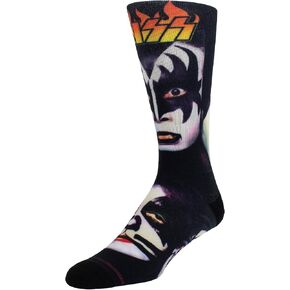 PERRI'S SOCKS - KISS® Short Crew Socks, Officially Licensed Rock Band Novelty Socks, Premium Cushioned Fun Socks Men & Women