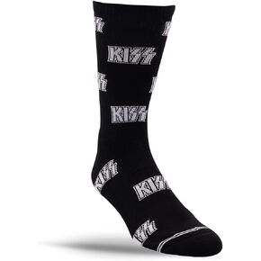 PERRI'S SOCKS - KISS® Short Crew Socks, Officially Licensed Rock Band Novelty Socks, Premium Cushioned Fun Socks Men & Women