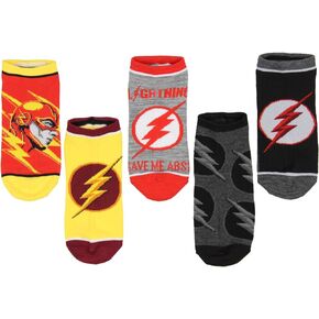 DC Comics The Flash Lighting Logo 5 Pair No-Show Ankle Socks