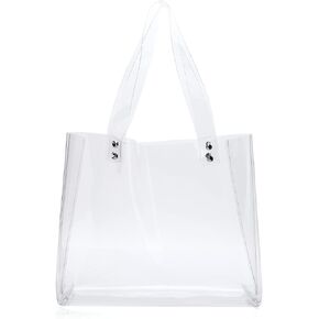 LAM GALLERY Women's PVC Clear Tote Bag for Working Beach Concert Sports Events Bag