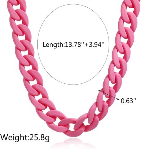 Fashion Multicolor Acrylic Figaro Chain Necklace Cuban Thick Chunky Resin Link Curb Chain Necklace for Women Girl Party Festival Jewelry in Saudi Arabia