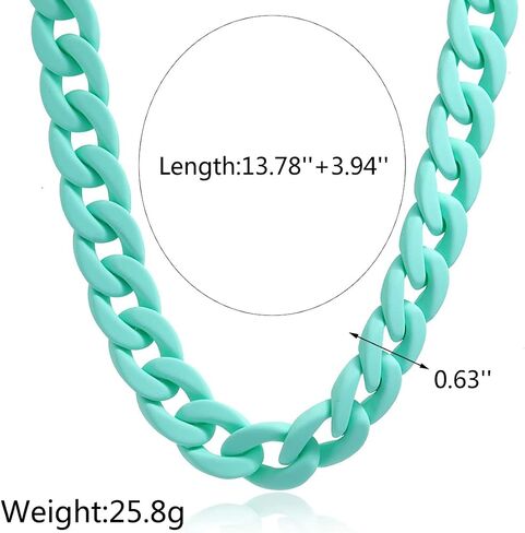 Fashion Multicolor Acrylic Figaro Chain Necklace Cuban Thick Chunky Resin Link Curb Chain Necklace for Women Girl Party Festival Jewelry in Saudi Arabia