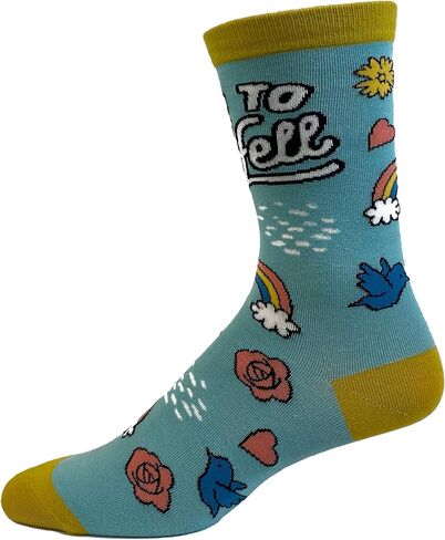 Crazy Dog T-Shirts Women's Go To Hell Socks Funny Rainbows Birds Sunshine Sarcastic Graphic Novelty Footwear in Saudi Arabia