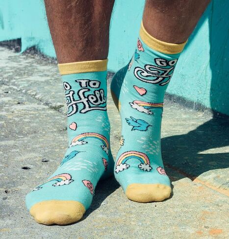 Crazy Dog T-Shirts Women's Go To Hell Socks Funny Rainbows Birds Sunshine Sarcastic Graphic Novelty Footwear in Saudi Arabia