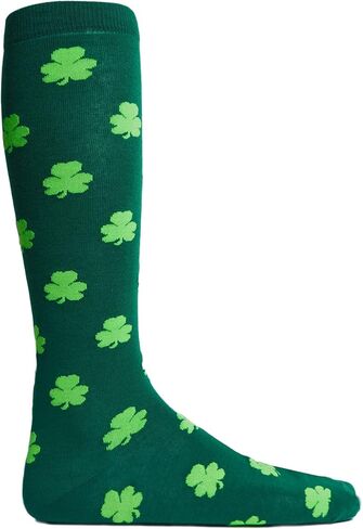 NDLBS عيد القديس باتريك شامروك جوارب قطنية جوارب قطنية جوارب مخططة باللون الأخضر الأيرلندي للنساء حفلة تنكرية in Kuwait