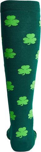 NDLBS عيد القديس باتريك شامروك جوارب قطنية جوارب قطنية جوارب مخططة باللون الأخضر الأيرلندي للنساء حفلة تنكرية in Kuwait