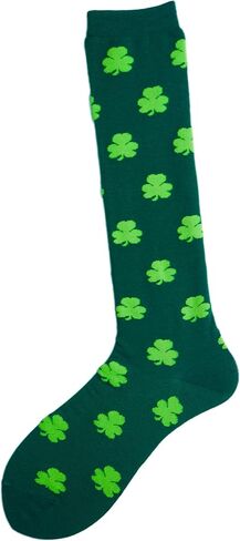NDLBS عيد القديس باتريك شامروك جوارب قطنية جوارب قطنية جوارب مخططة باللون الأخضر الأيرلندي للنساء حفلة تنكرية in Kuwait
