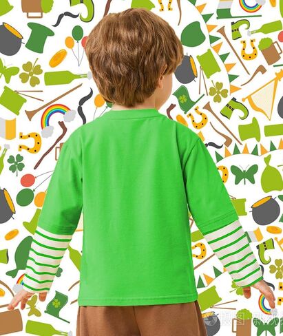 St Patricks Day Shirt for Boys Girls Truck Dinosaur Shamrock Irish T-Shirt Toddler Kids Long Sleeve Raglan Tees Tops in Saudi Arabia