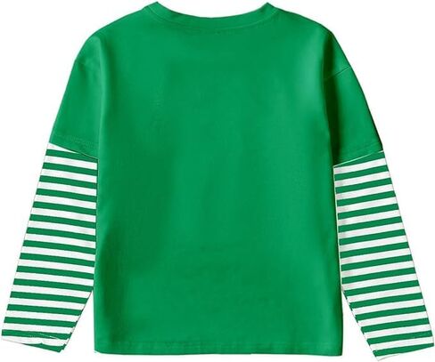 St Patricks Day Shirt for Boys Girls Truck Dinosaur Shamrock Irish T-Shirt Toddler Kids Long Sleeve Raglan Tees Tops in Saudi Arabia
