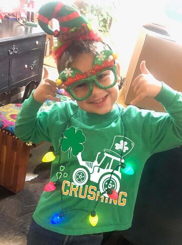 St Patricks Day Shirt for Boys Girls Truck Dinosaur Shamrock Irish T-Shirt Toddler Kids Long Sleeve Raglan Tees Tops in Saudi Arabia