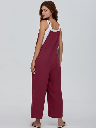 عميق الذاتي النساء وزرة السببية فضفاضة الصيف حللا أكمام السباغيتي الأشرطة زر أسفل مريلة السراويل مع جيوب in Kuwait