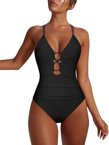 Hilor Women's Underwire One Piece Swimsuits Plunge V Neck Bathing Suits Sexy Cutout Monokini Swimwear in Saudi Arabia