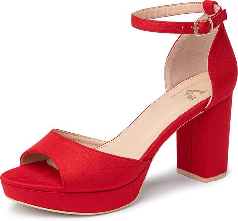 High Heels Chunky Platform Heels for Women Ankle Strap Comfy Open Toe Block Heeled Sandals Party Prom Wedding Dress Pumps in Saudi Arabia