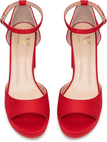 High Heels Chunky Platform Heels for Women Ankle Strap Comfy Open Toe Block Heeled Sandals Party Prom Wedding Dress Pumps in Saudi Arabia