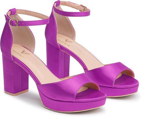 High Heels Chunky Platform Heels for Women Ankle Strap Comfy Open Toe Block Heeled Sandals Party Prom Wedding Dress Pumps in Saudi Arabia