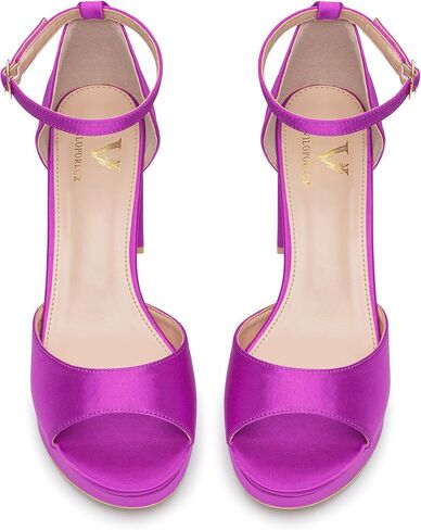 High Heels Chunky Platform Heels for Women Ankle Strap Comfy Open Toe Block Heeled Sandals Party Prom Wedding Dress Pumps in Saudi Arabia