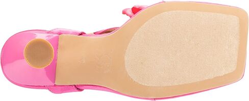 NY & C - New York & Company Peony نسائي بكعب ساتان كاجوال، صنادل، مقدمة مربعة، مطاط، نعل خارجي in Kuwait