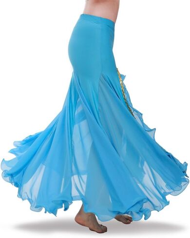 ROYAL SMEELA Women's Skirt Belly Dance Costume for Women Dancing Dress High Split Beach Ruffle Bellydance Skirts Red in Saudi Arabia