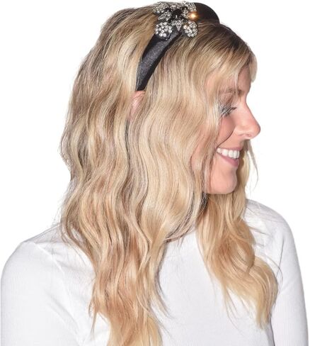 بيلفيكس شريط راس مبطن بالساتان الاسود مزين بالجواهر مقاس 1 انش للنساء in Kuwait