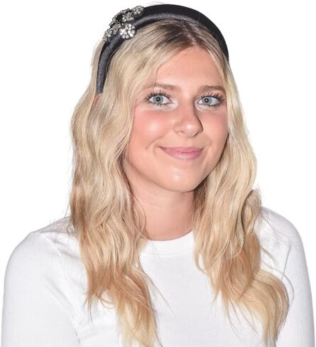 بيلفيكس شريط راس مبطن بالساتان الاسود مزين بالجواهر مقاس 1 انش للنساء in Kuwait