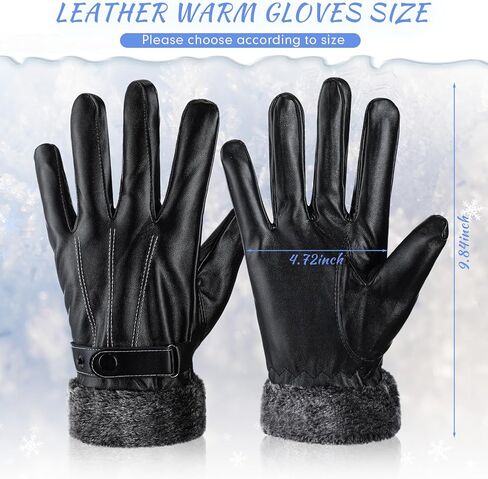 Suhine 3 Pairs Leather Gloves Black Soft Warm Gloves Motorcycle Winter Gloves Touchscreen Gloves Lined Texting Driving Gloves Mens Cold Weather Gloves for Men Women, 3 Styles in Saudi Arabia