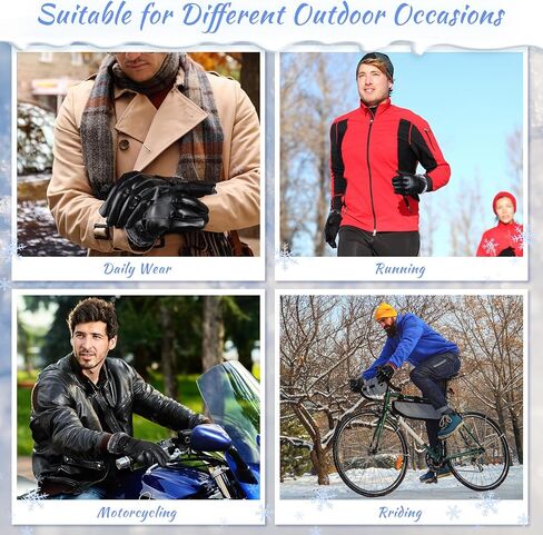 Suhine 3 Pairs Leather Gloves Black Soft Warm Gloves Motorcycle Winter Gloves Touchscreen Gloves Lined Texting Driving Gloves Mens Cold Weather Gloves for Men Women, 3 Styles in Saudi Arabia