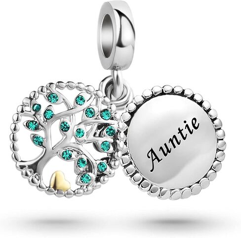 KunBead Aunt Auntie Family Tree Dangle Bead Charms Birthday Gifts from Niece for Women Girls in Saudi Arabia