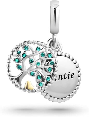 KunBead Aunt Auntie Family Tree Dangle Bead Charms Birthday Gifts from Niece for Women Girls in Saudi Arabia