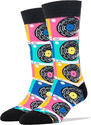 ooohyeah Men's Novelty Crew Socks, Music Lover Music Band Fun Socks, Funny Crazy Cool Socks in Kuwait