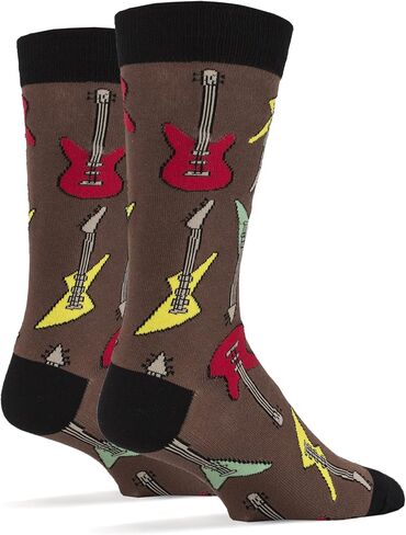 ooohyeah Men's Novelty Crew Socks, Music Lover Music Band Fun Socks, Funny Crazy Cool Socks in Kuwait