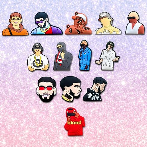 35PCS Singer Shoe Decoration Charms for Croc Clog Sandals, Fashion Music Singer Shoe Accessories Charms for Adult Teen Party Gifts, Non-Precious Metal, No Gemstone in Kuwait