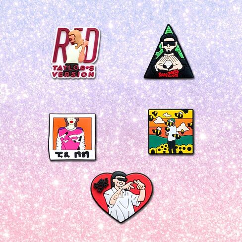 35PCS Singer Shoe Decoration Charms for Croc Clog Sandals, Fashion Music Singer Shoe Accessories Charms for Adult Teen Party Gifts, Non-Precious Metal, No Gemstone in Kuwait