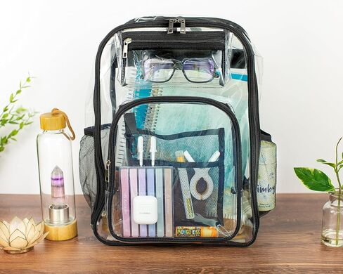 Clear Bag for Women EVA Material Transparent Backpack - Clear Backpack Stadium Approved Adult Bag For Concerts, School, Laptop, Book, Diaper in Saudi Arabia
