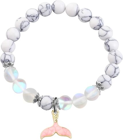 FUSTMW Mermaid Tail Bracelet Mermaid Lover Gift Beach Tail Jewelry Whale Dolphin Tail Charm Bracelet Ocean Mermaid Theme Gift in Saudi Arabia