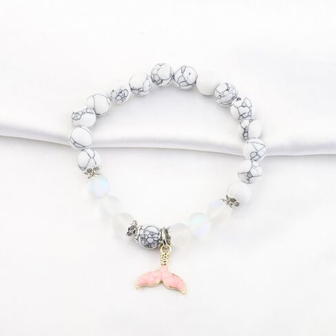 FUSTMW Mermaid Tail Bracelet Mermaid Lover Gift Beach Tail Jewelry Whale Dolphin Tail Charm Bracelet Ocean Mermaid Theme Gift in Saudi Arabia