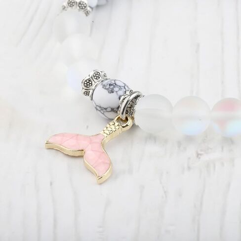 FUSTMW Mermaid Tail Bracelet Mermaid Lover Gift Beach Tail Jewelry Whale Dolphin Tail Charm Bracelet Ocean Mermaid Theme Gift in Saudi Arabia