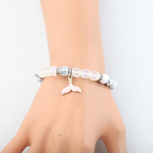 FUSTMW Mermaid Tail Bracelet Mermaid Lover Gift Beach Tail Jewelry Whale Dolphin Tail Charm Bracelet Ocean Mermaid Theme Gift in Saudi Arabia