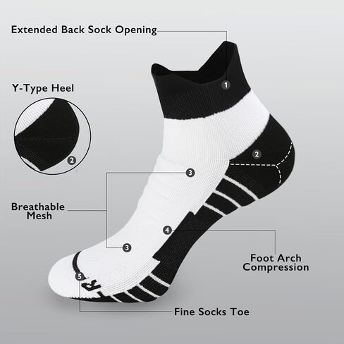 Running Socks Breathable Athletic Socks,Cushion Ankle Socks For Men And Women 6pairs in Saudi Arabia