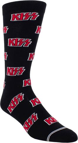 جوارب PERRI'S - جوارب KISS® Short Crew، جوارب مبتكرة لفرقة الروك مرخصة رسميًا، جوارب مرحة مبطنة ممتازة للرجال والنساء in Kuwait