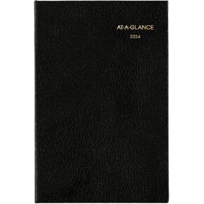 AT-A-GLANCE Fine Diary 2024 مذكرات أسبوعية وشهرية، 2-3/4 بوصة × 4-1/4 بوصة، حجم الجيب، أسود (72010524)