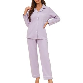 U2SKIIN Womens Button Up Pajama Sets Soft Long Sleeve Pajamas for Women Warm Flannel Knit Lounge Sets in Kuwait