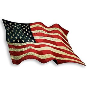 Large Set of 2 Forward and Reverse American Flag Stickers (Patriotic Decals, Mirrored Old Glory Vinyl, US Flag Waving Sticker for Cars, Trucks, Walls (6 x 11 inch)