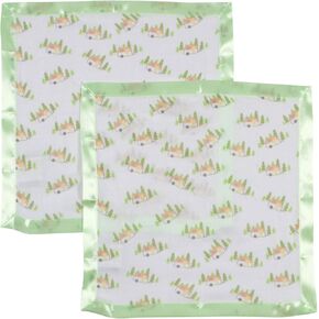 Miracle Blanket Soft Muslin Security Blanket Newborn Nursery Sleep Essential - Pack of 2 Warm Wraps (Aqua Stars)