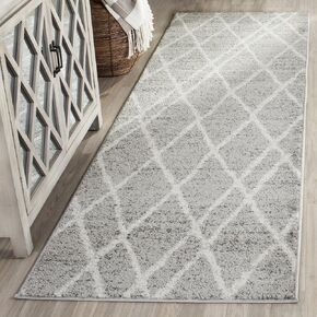 SAFAVIEH Adirondack Collection Runner Rug - 2'1" x 6', Ivory & Silver, Modern Moroccan Design, Non-Shedding & Easy Care, Ideal for High Traffic Areas in Living Room, Bedroom (ADR128B)