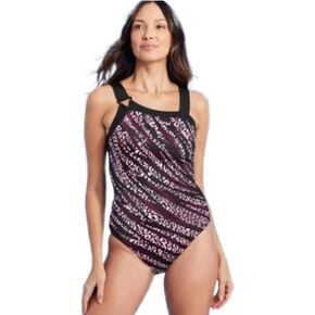 Women's UPF 50 Asymmetrical Shoulder One Piece Swimsuit